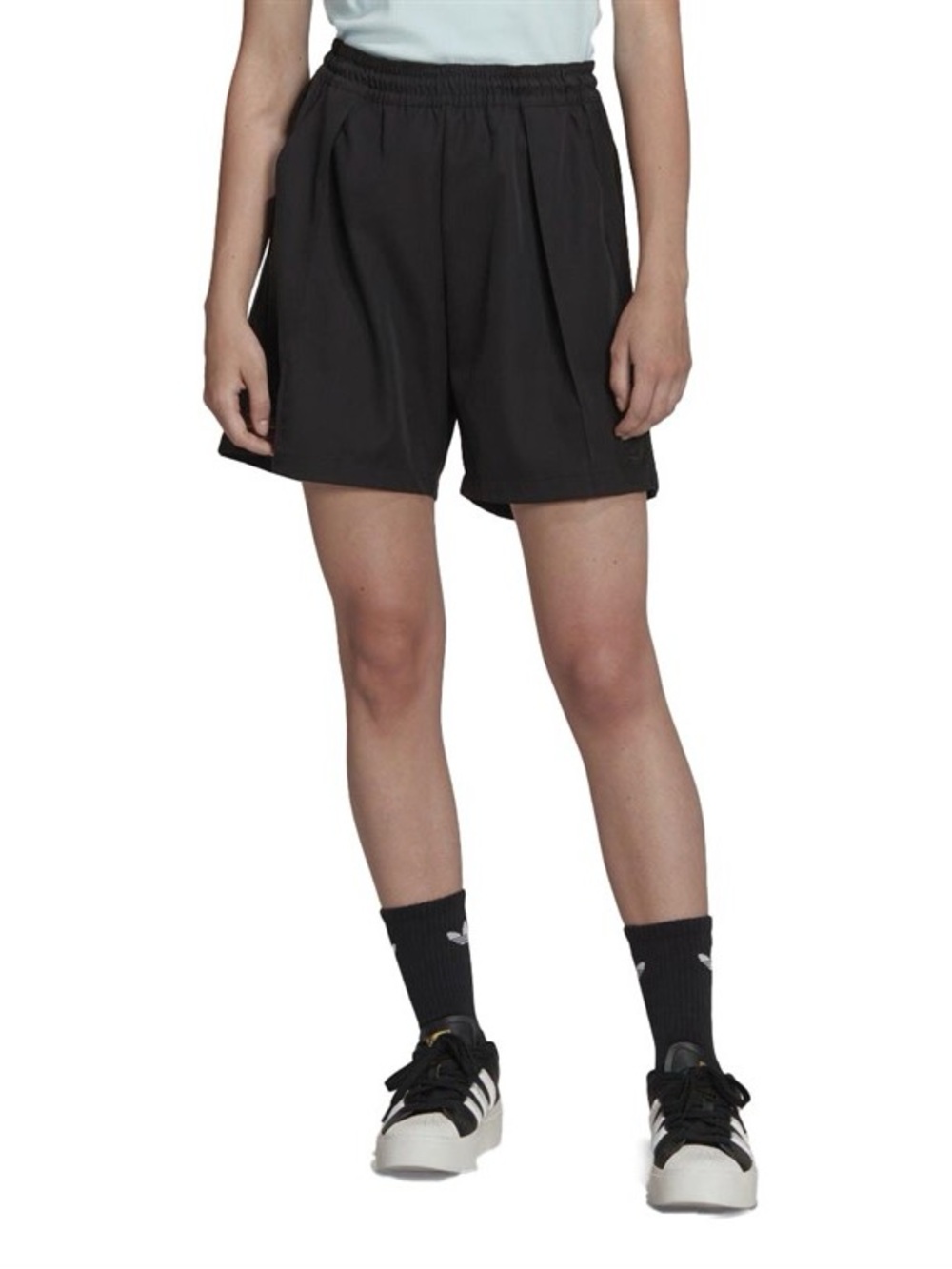 NWT Adidas Adicolor Contempo | Black Tailored Pleated Twill Shorts | Unisex XXS